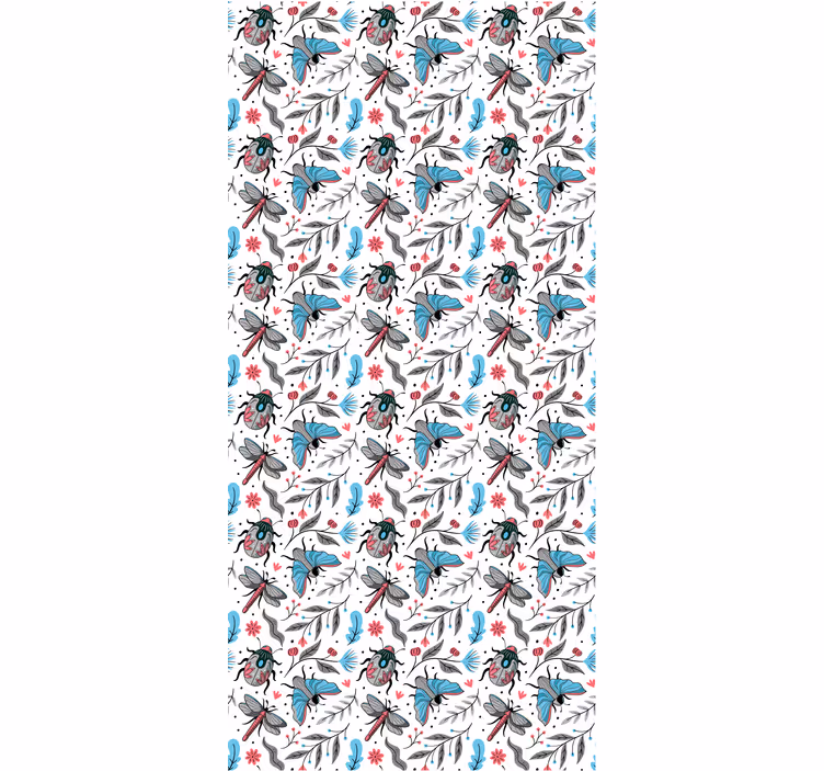 Winged insects and flora blind flowers - TenStickers