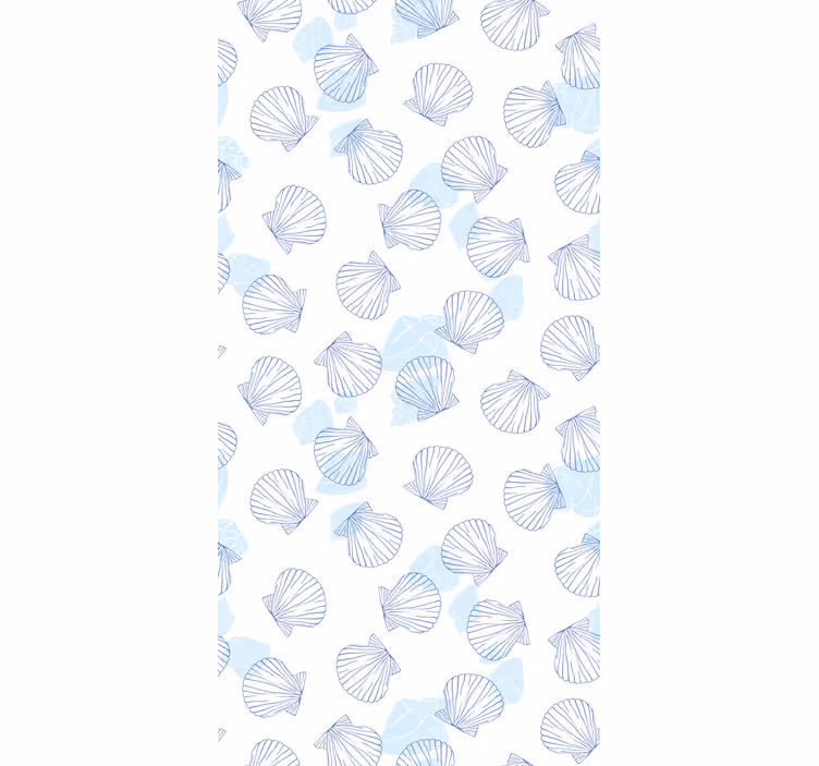 Blue seashell pattern more animal blind - TenStickers