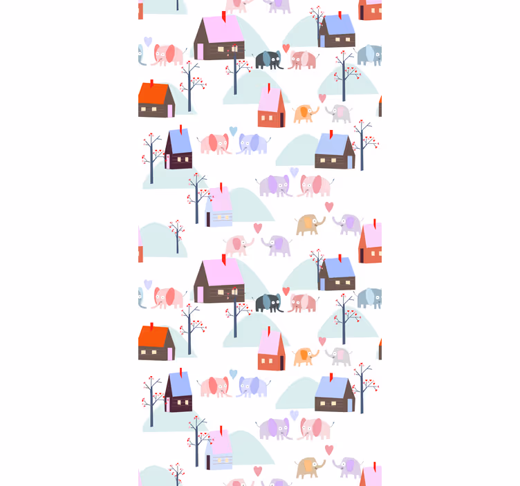 Elephants and houses blind kids - TenStickers