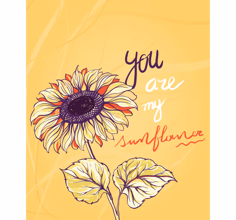 Vintage sunflower inscriptions Flower blind - TenStickers