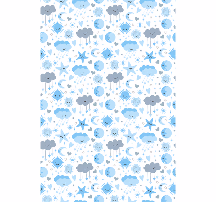 Blue starry pattern cloud roller blind - TenStickers