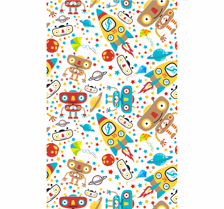 Rocket robots adventure blind kids - TenStickers