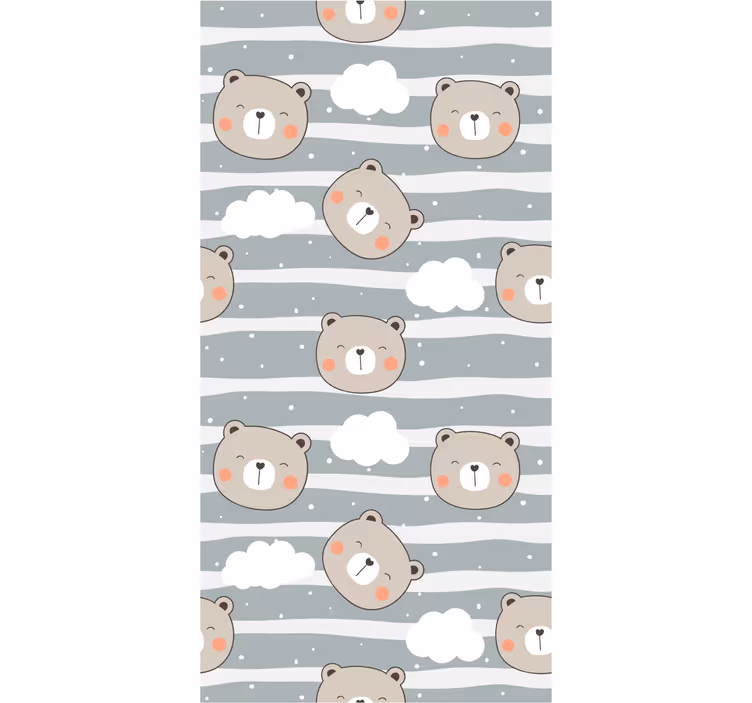 Cute Bear Faces roller blind nursery - TenStickers