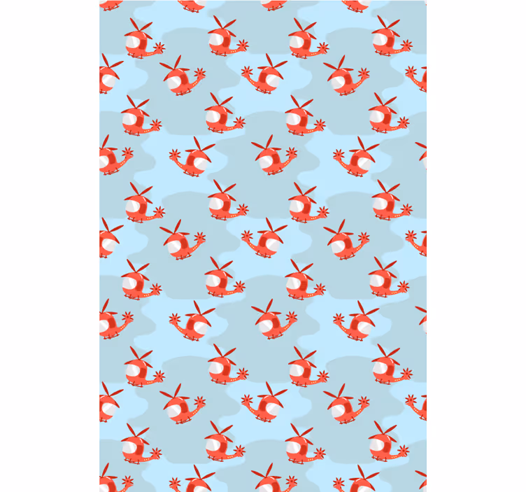 Red helicopter pattern blind kids - TenStickers