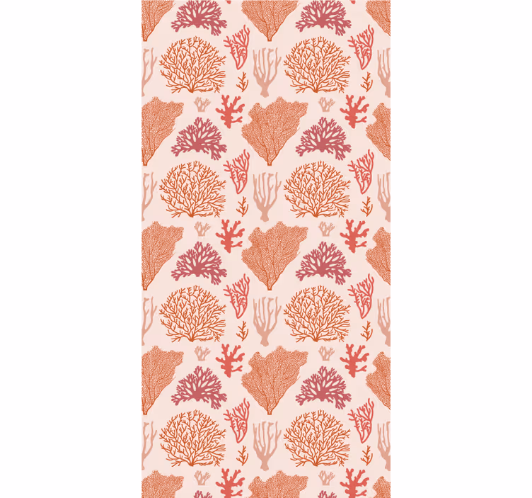Coral Botanical Pattern blind flowers - TenStickers