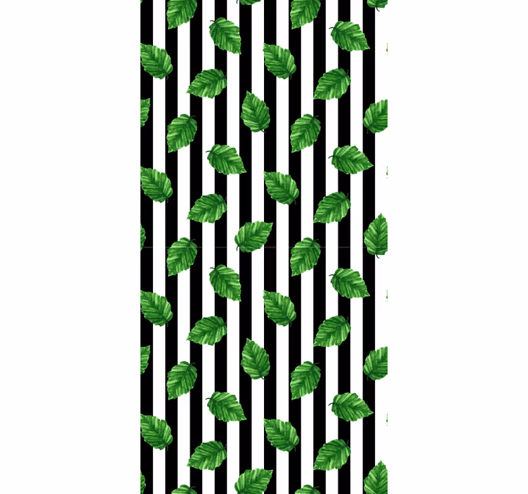 Leafy Striped Pattern blind flowers - TenStickers