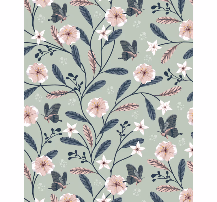Floral Butterfly Patterns blind flowers - TenStickers