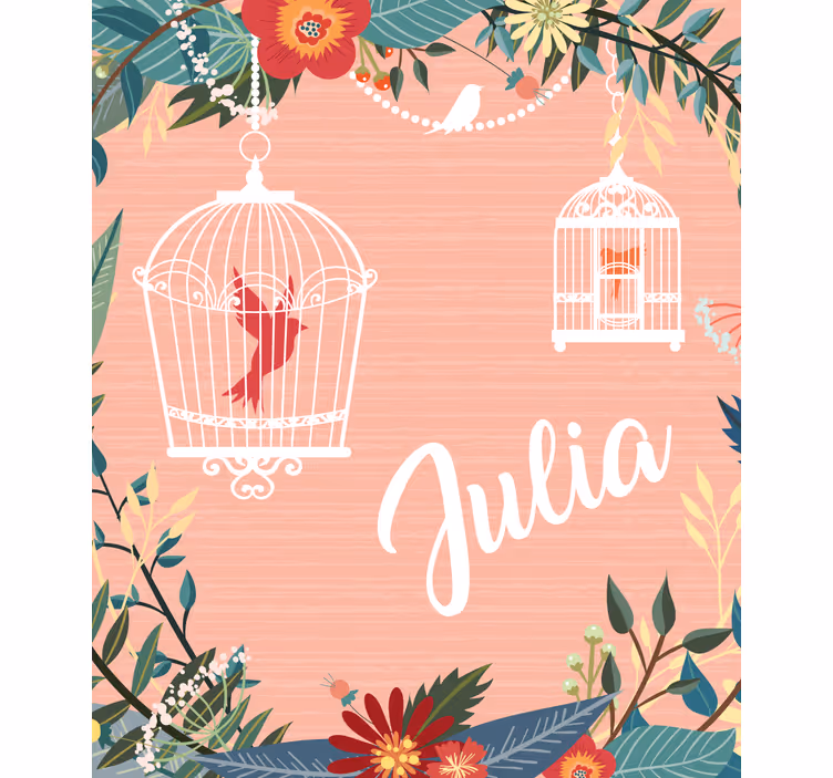 Birdcages and Blooms blind flowers - TenStickers
