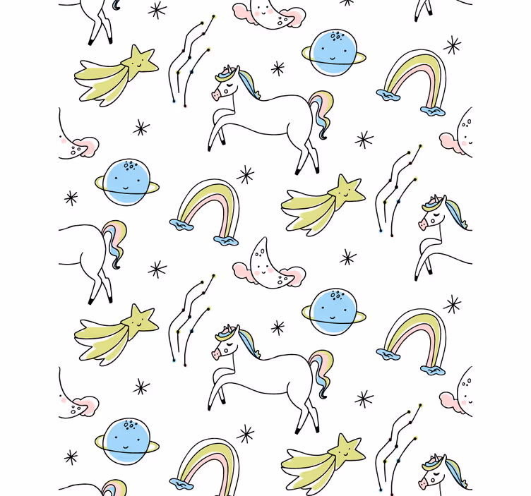 White unicorns and stars blind kids - TenStickers