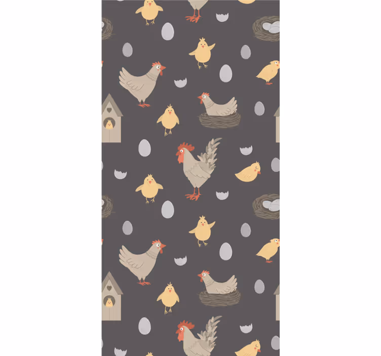 Chickens and Eggs Motif animal blind - TenStickers
