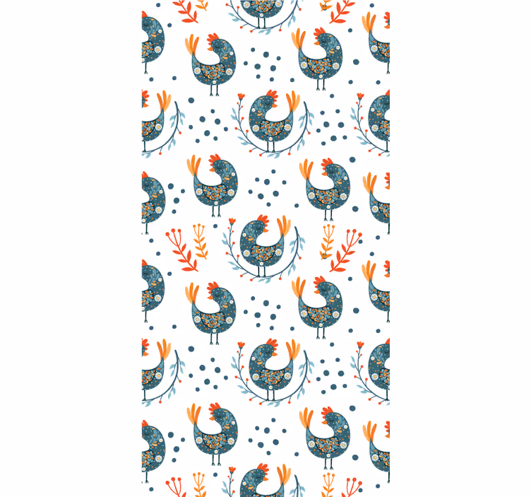 Blue feathery chicken animal blind - TenStickers