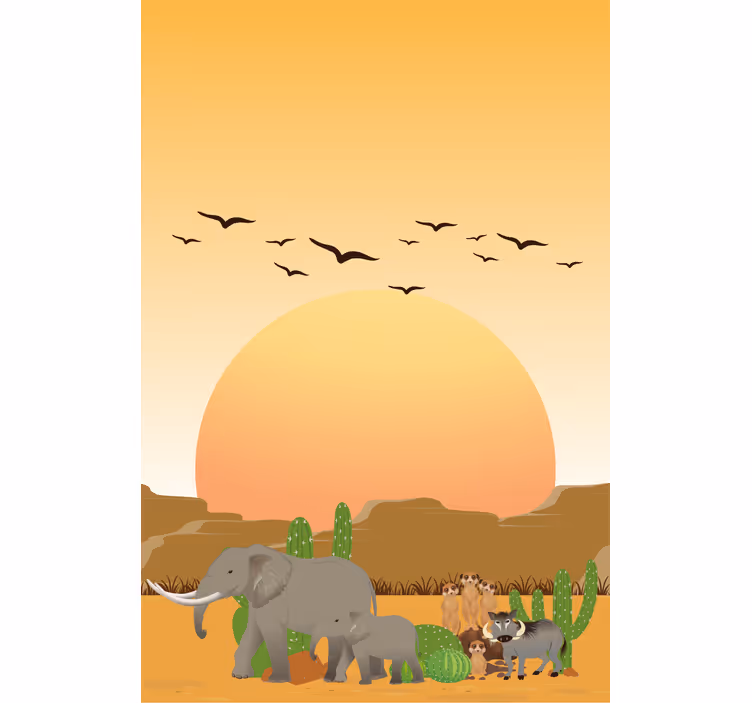 Savannah Sunset Scene animal blind - TenStickers