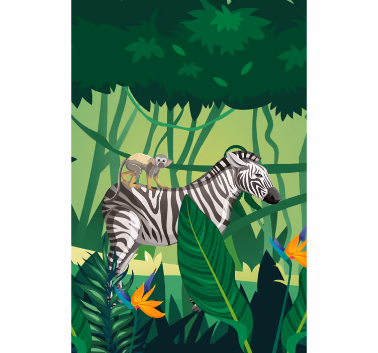 Zebra With Monkey animal blind - TenStickers