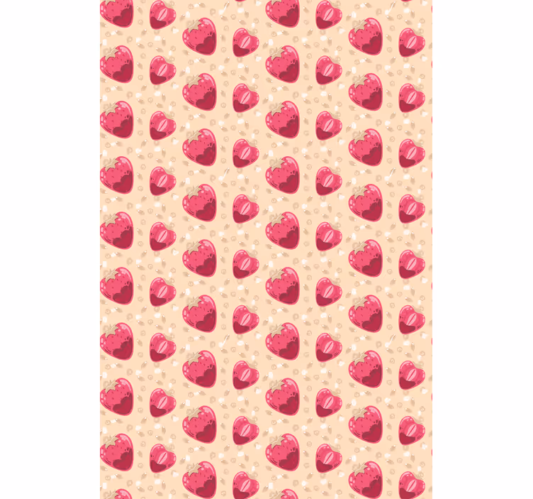 Strawberry Heart Pattern blind fruit - TenStickers