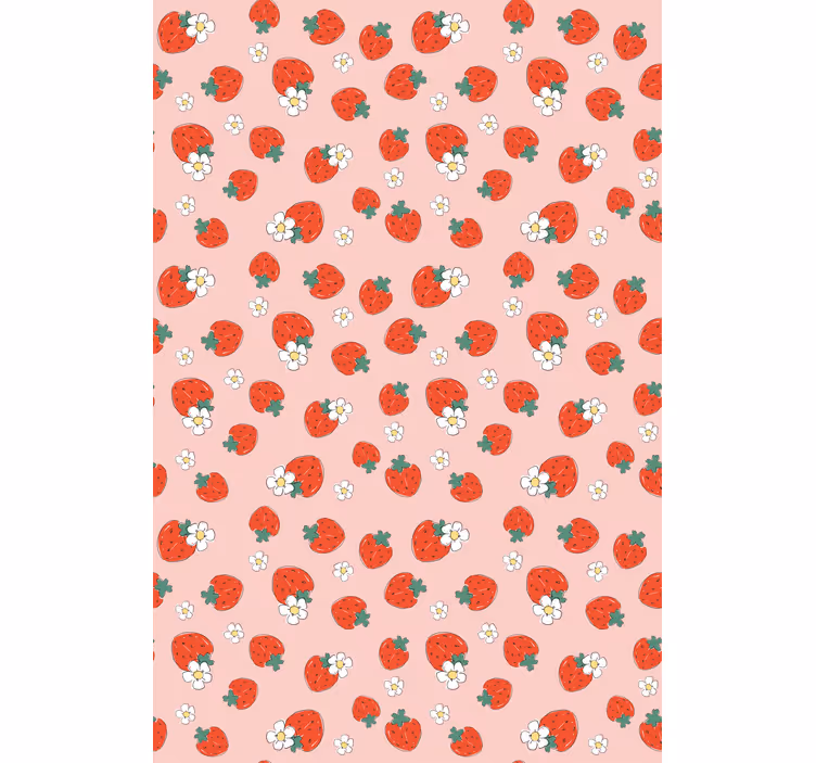 Strawberry pattern with flowers blind fruit - TenStickers