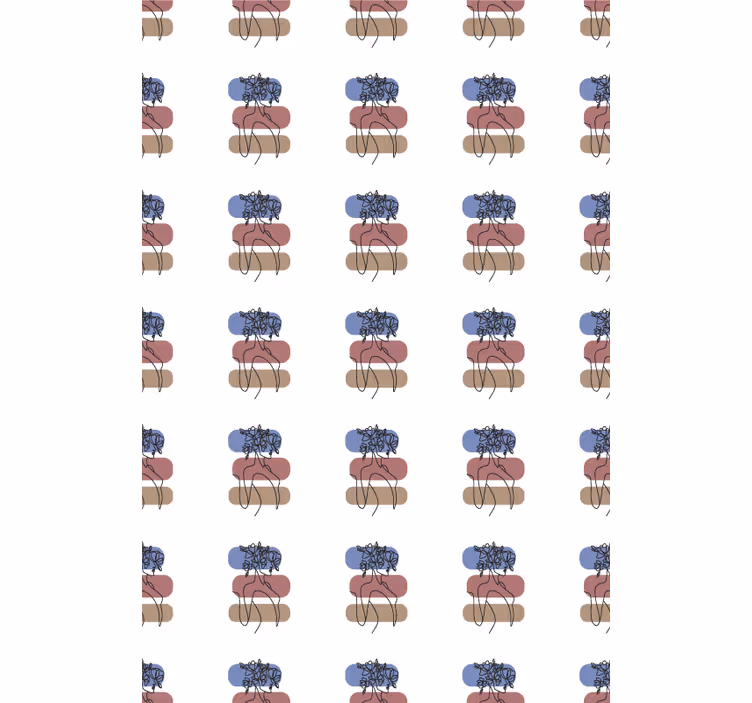 Geometric woman design floral blind - TenStickers