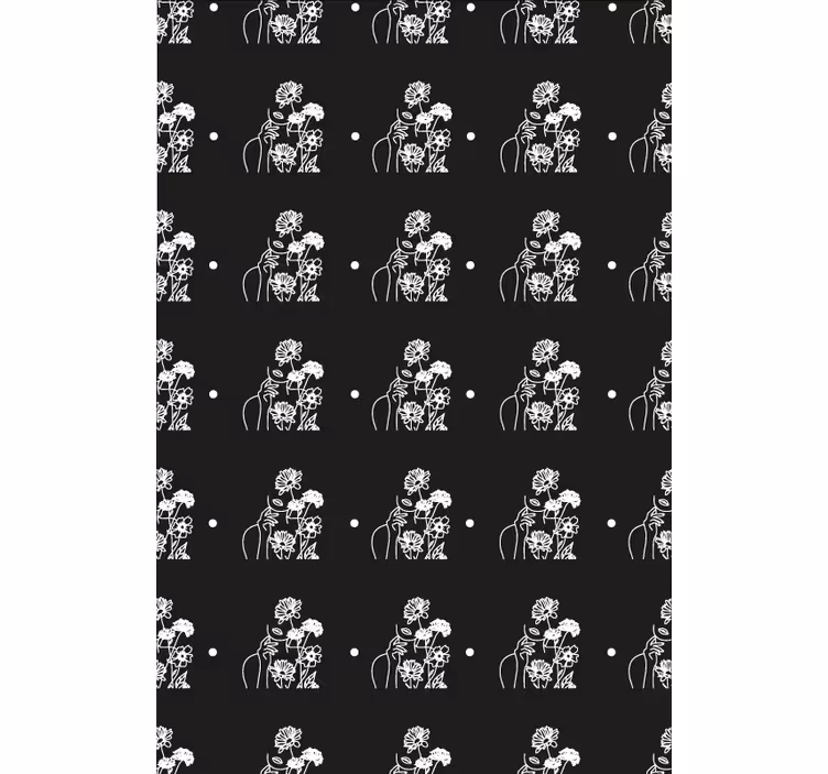 Black and White Silhouette floral blind - TenStickers