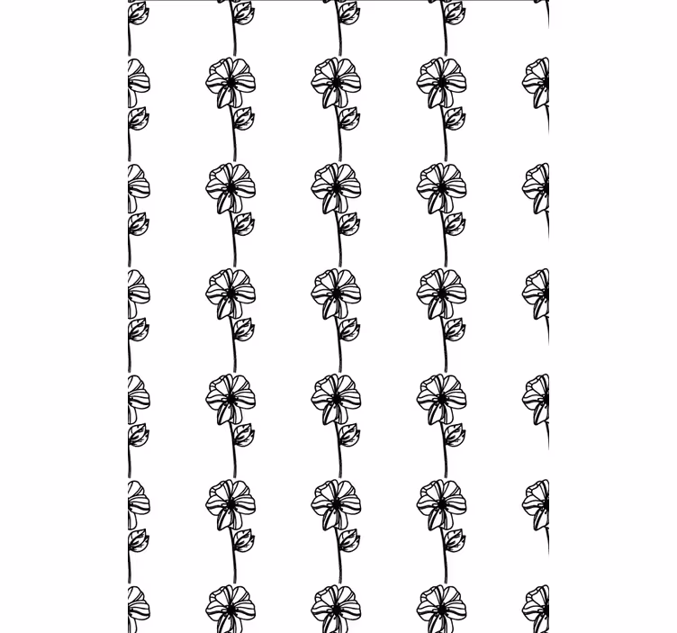 Black vertical flowers floral blind - TenStickers
