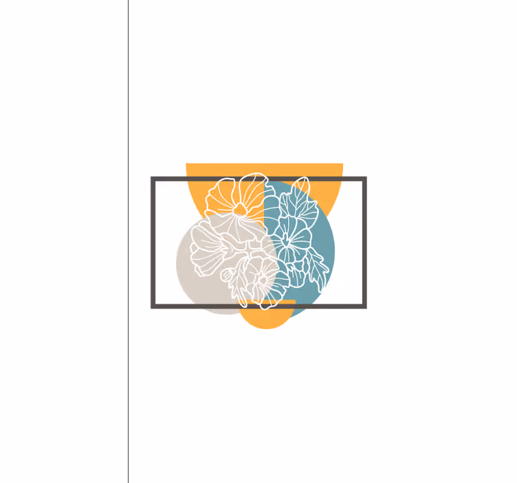 Minimalist abstract frame blind flowers - TenStickers