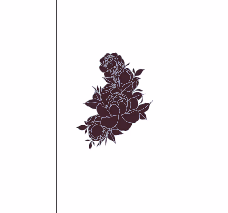 Graceful black roses floral blind - TenStickers