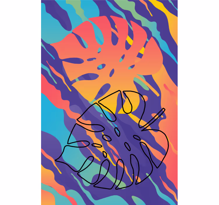 Abstract leaf motifs modern blind - TenStickers