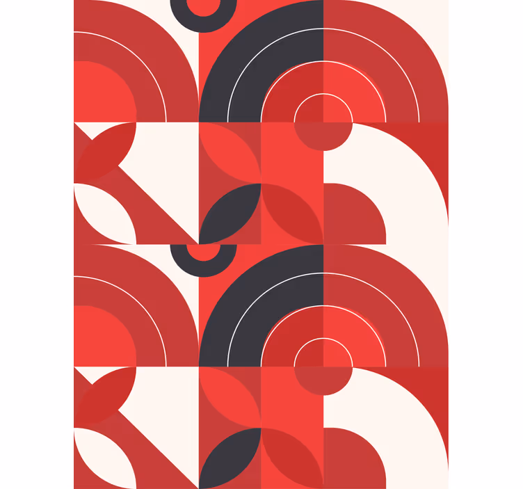 Red geometric art Blind painting - TenStickers