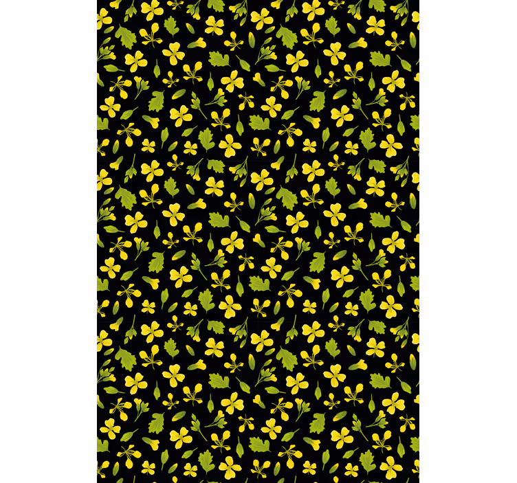 Yellow and black pattern blind flowers - TenStickers