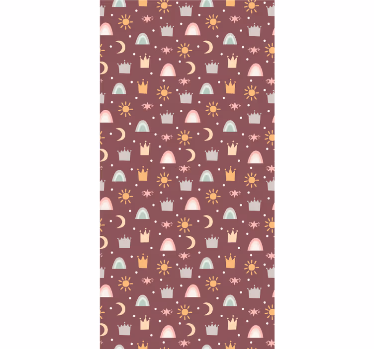 Crown and rainbow pattern roller blind nursery - TenStickers