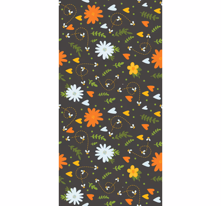 Bees pattern blind flowers - TenStickers