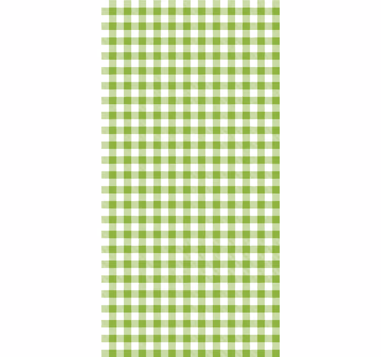 Green checkered pattern blinds in a kitchen - TenStickers