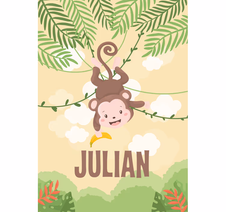Little monkey on branch Childrens blind - TenStickers