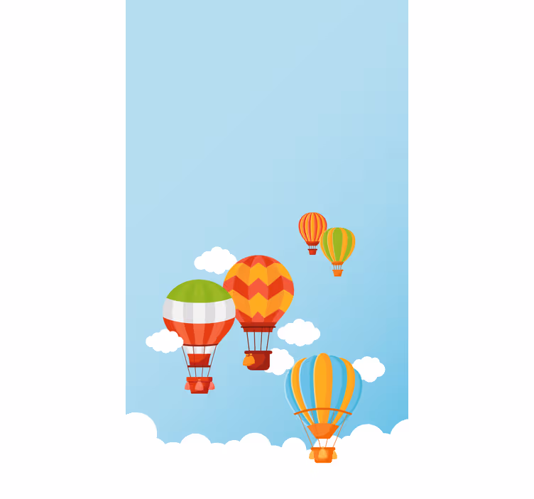Colorful hot air balloons blind kids - TenStickers