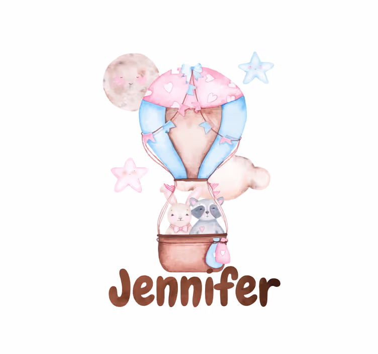 Hot air balloon with name blind kids - TenStickers