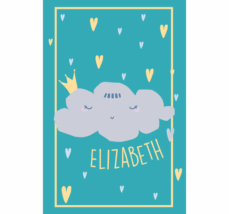 Crowned grey cloud with name roller blind nursery - TenStickers