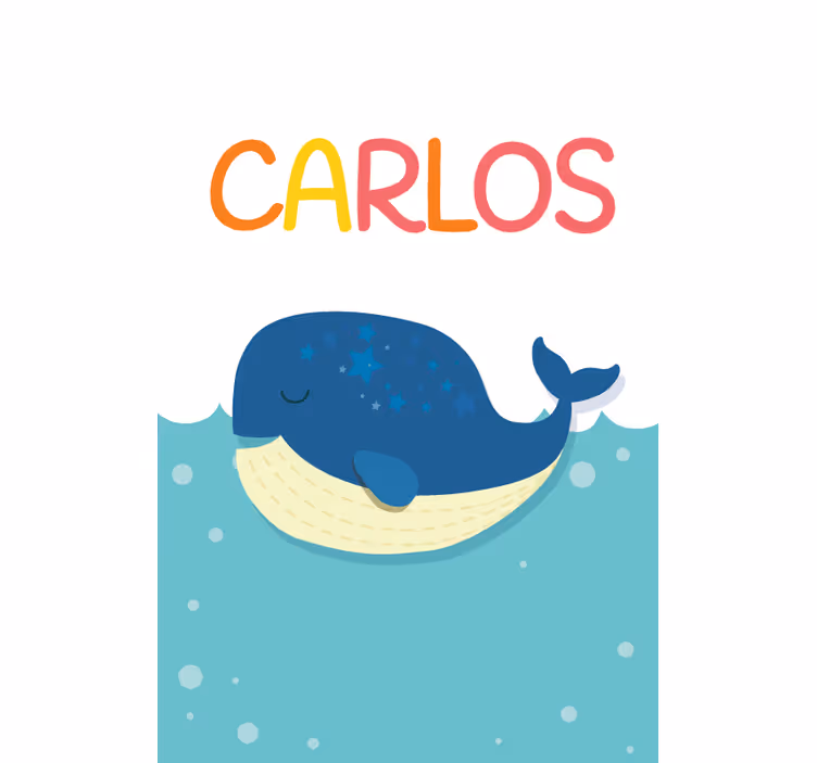 Sleeping Whale With Name blind kids - TenStickers