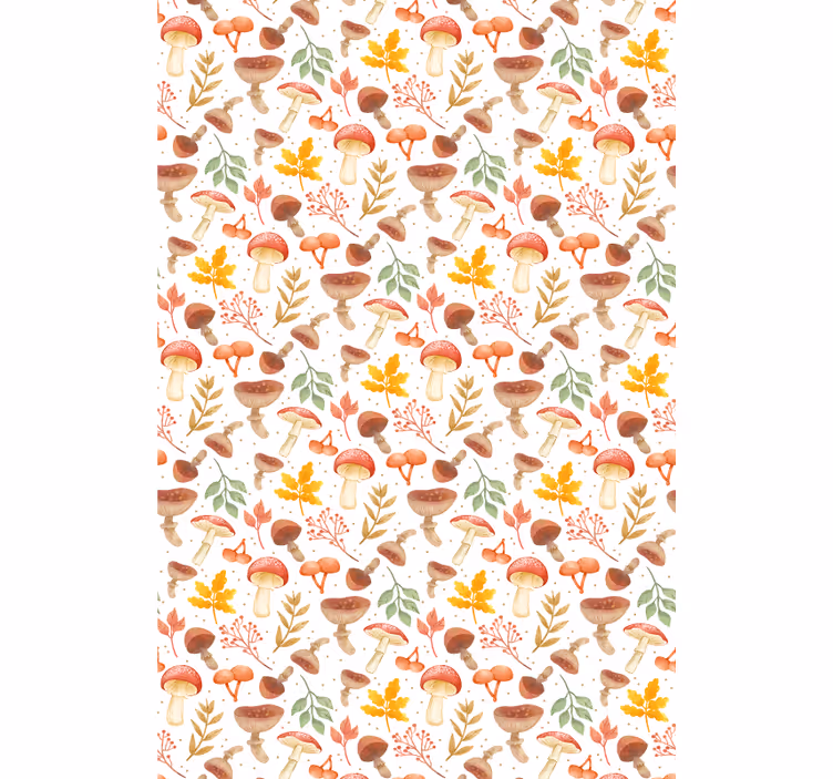 Mushroom and Leaf Pattern blind flowers - TenStickers