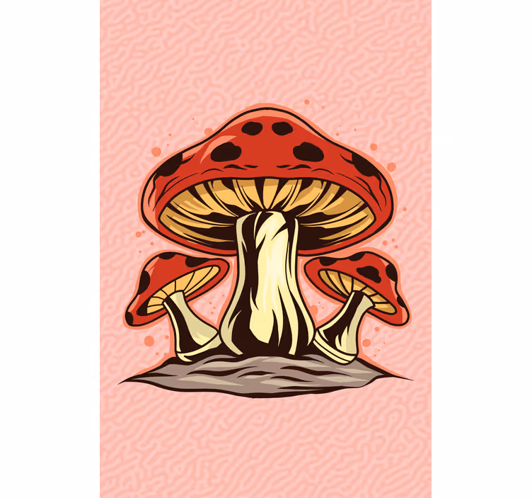 Vibrant Mushroom Trio blind flowers - TenStickers