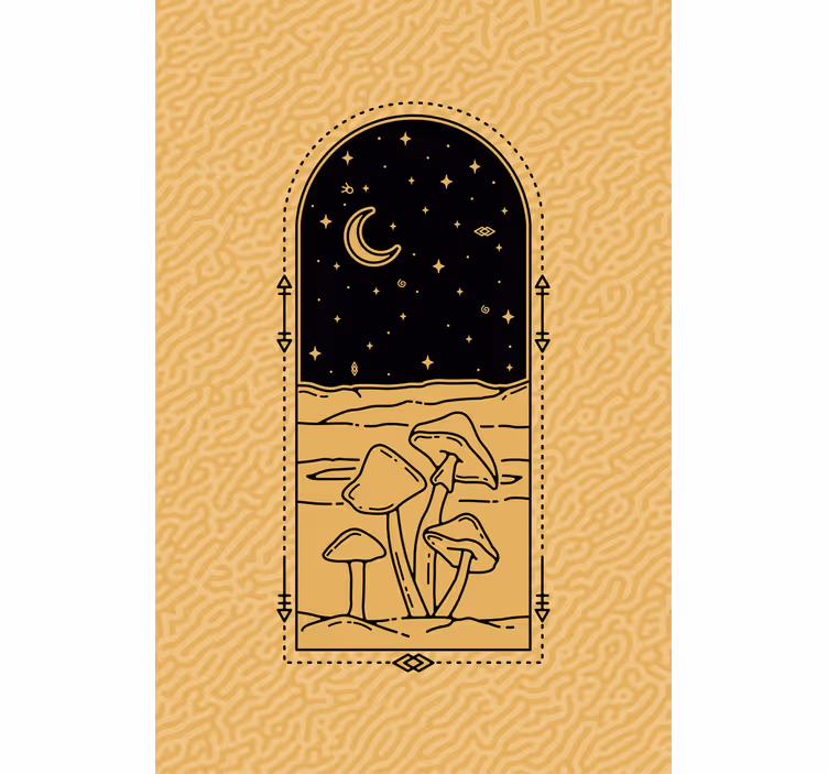 Mushroom Moonlit Scene more animal blind - TenStickers
