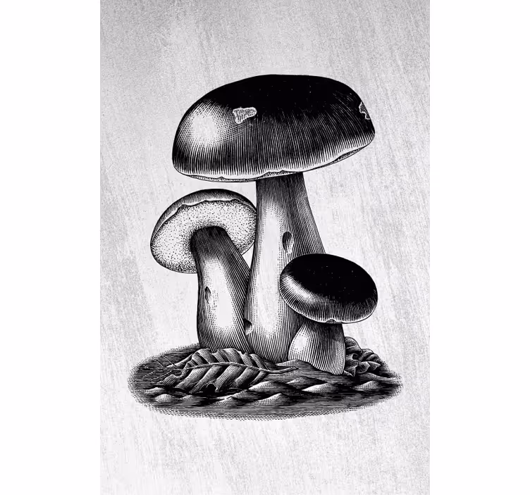 Mushroom Elegance blind flowers - TenStickers