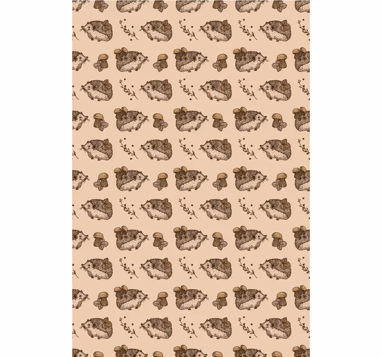 Hedgehogs and mushrooms animal blind - TenStickers