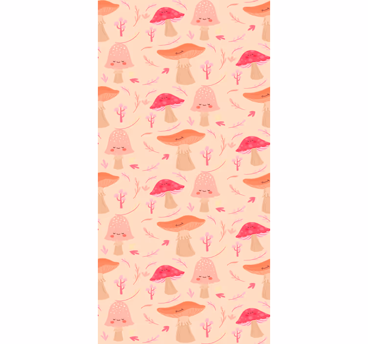 Pink ushroom patterns more blind flowers - TenStickers