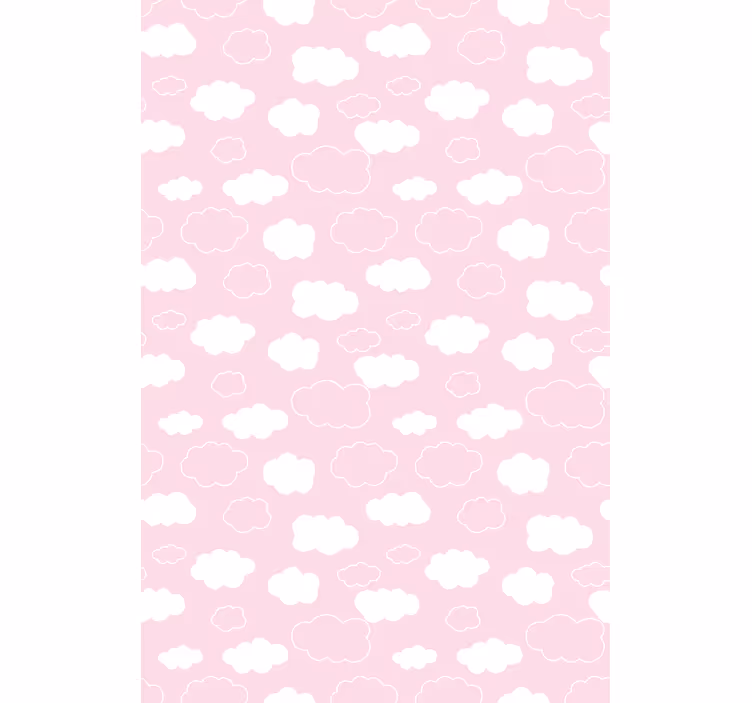 Pink and white solid color Cloud blind - TenStickers