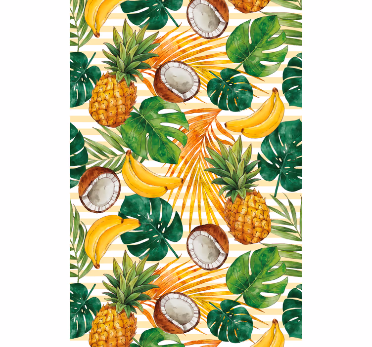 Tropical fruits design blinds in a kitchen - TenStickers