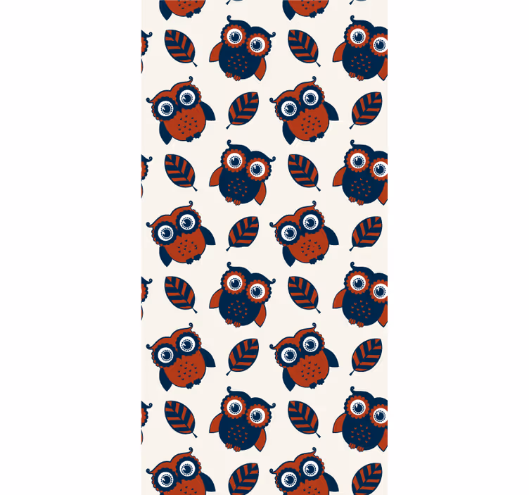 Cartoon Owls and Leaves animal blind - TenStickers