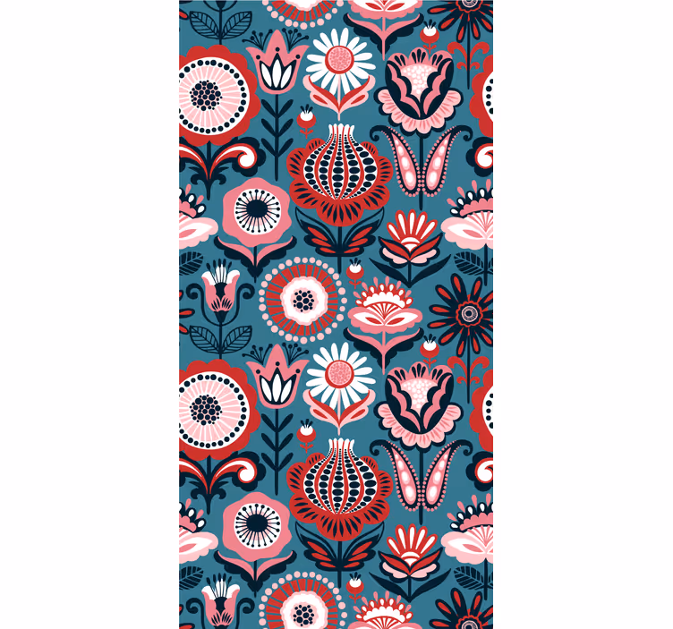 Retro folk pattern floral blind - TenStickers