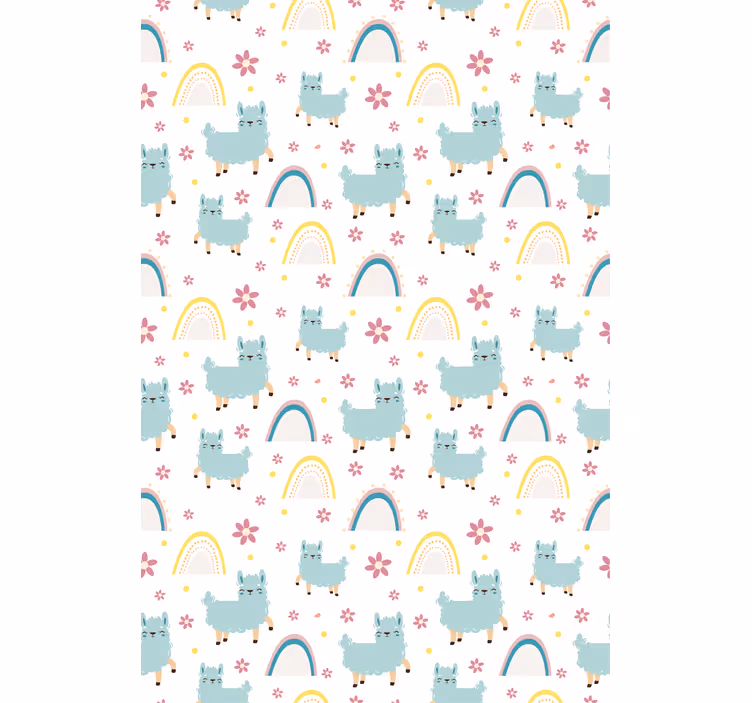 Cute Llamas and Rainbows animal blind - TenStickers