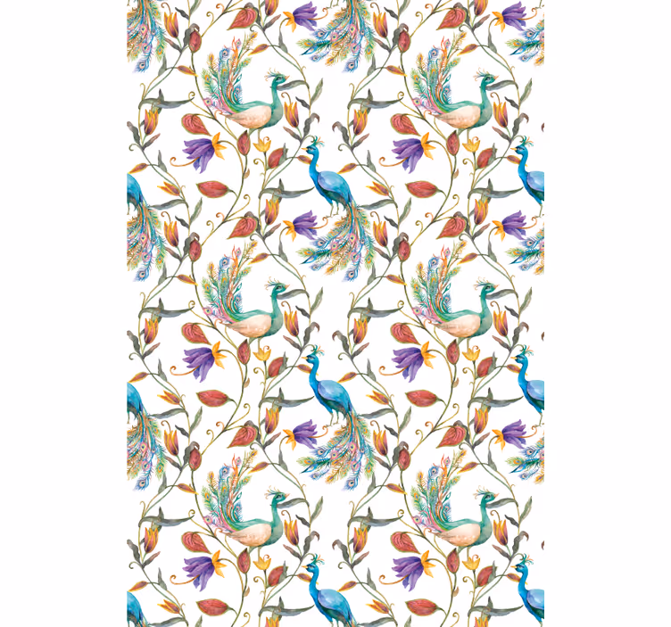 Elegant Peacock Floral blind flowers - TenStickers