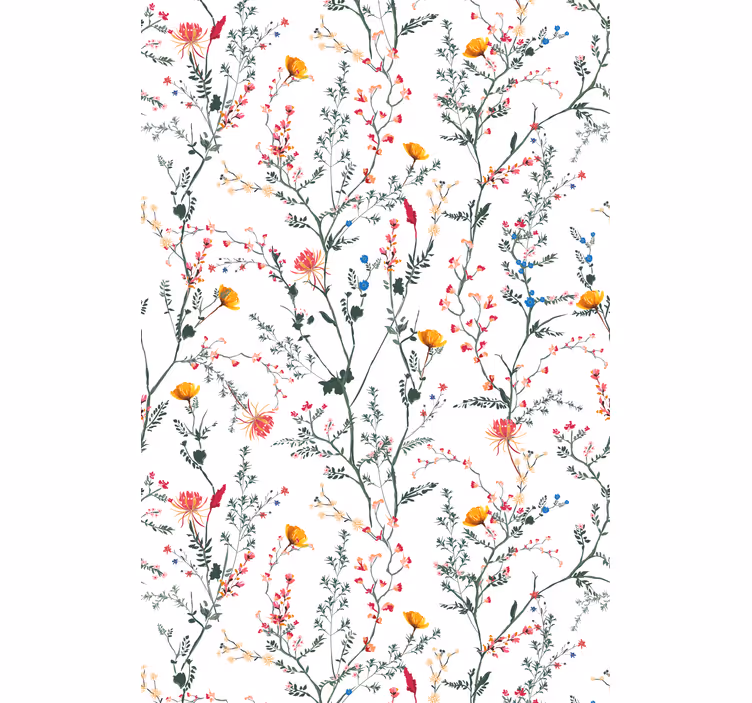 Floral Bird Pattern blind flowers - TenStickers