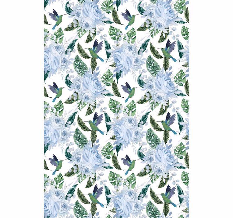 Hummingbirds and Roses blind flowers - TenStickers