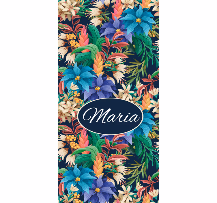 Floral Name Personalization blind flowers - TenStickers